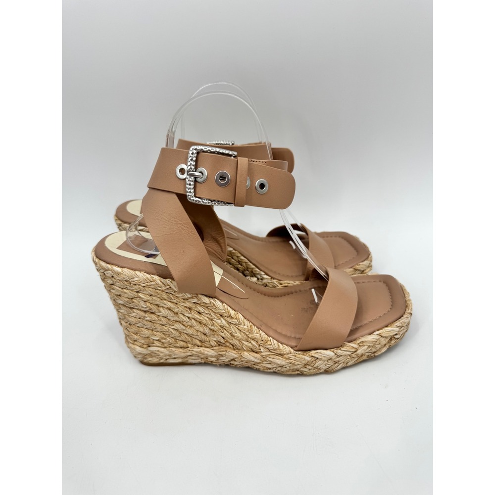 Dolce Vita Wedge Sandals Women 10 Tan Espadrille Ankle Strap Buckle Brazil‎